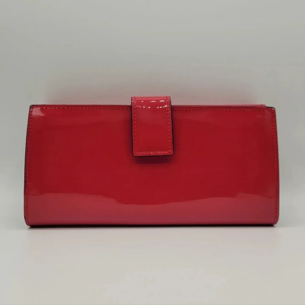 ALEXANDER McQUEEN Fucsia Patent Leather Continental Wallet, NWT